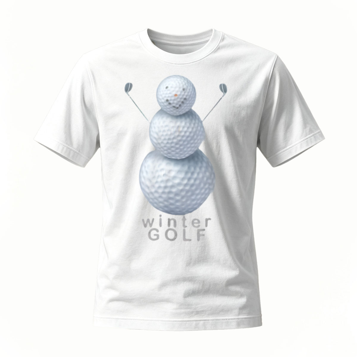 Winter Golf Snowman T-Shirt Men's Casual Wear - Image 2