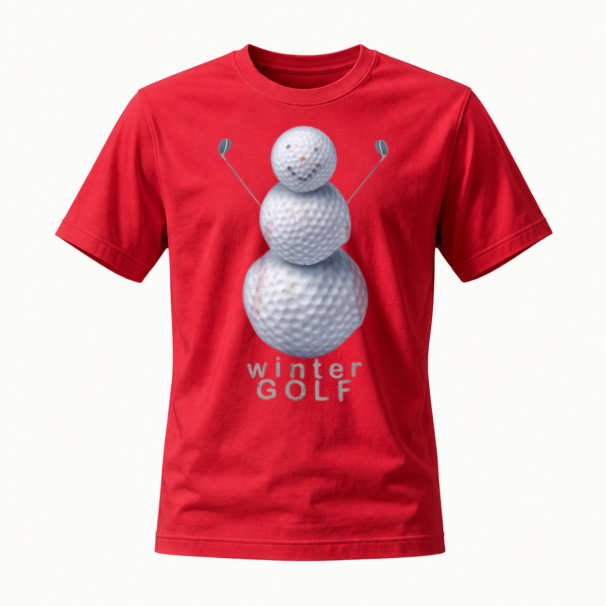 Winter Golf Snowman T-Shirt Men's Casual Wear - Image 5