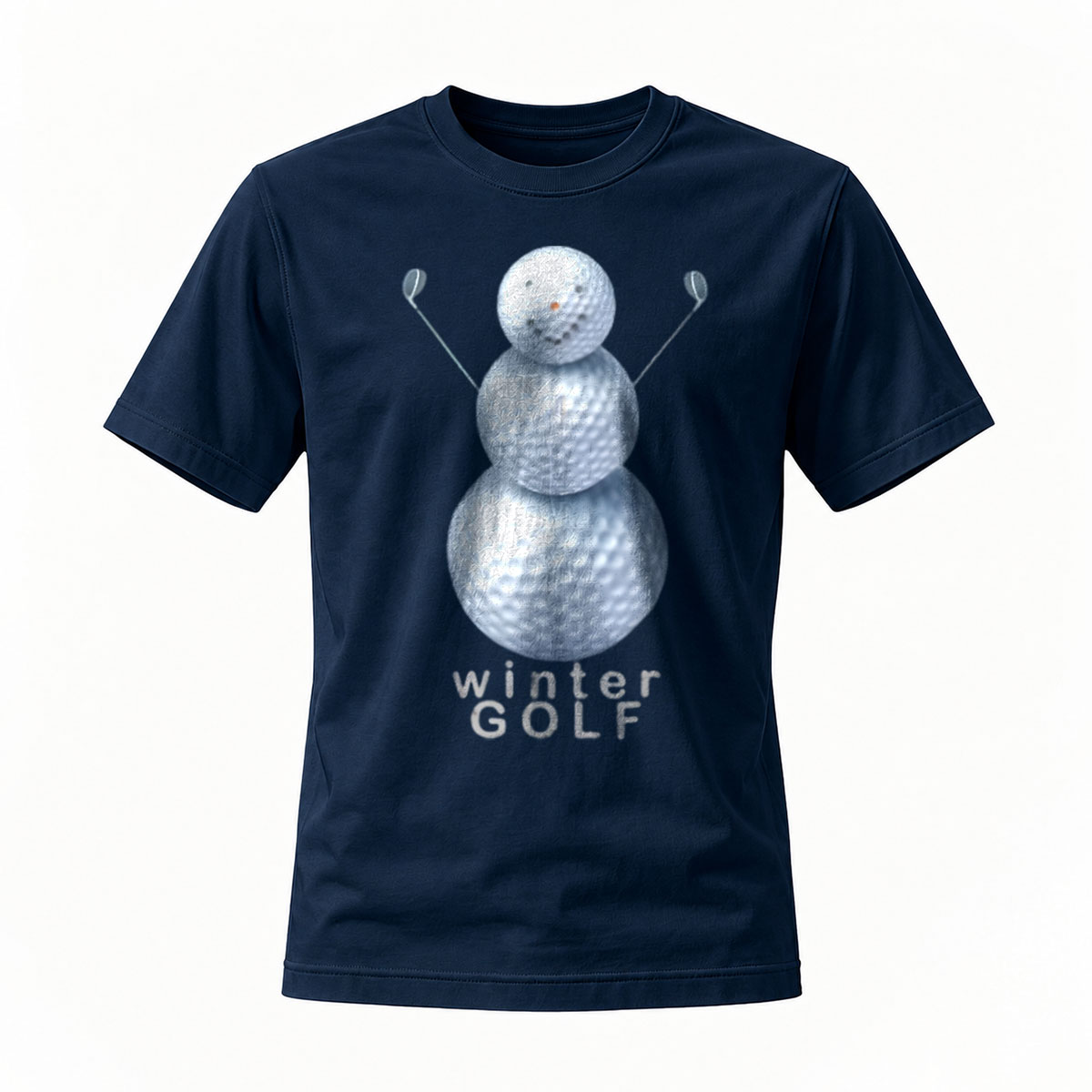Winter Golf Snowman T-Shirt Men's Casual Wear - Image 7