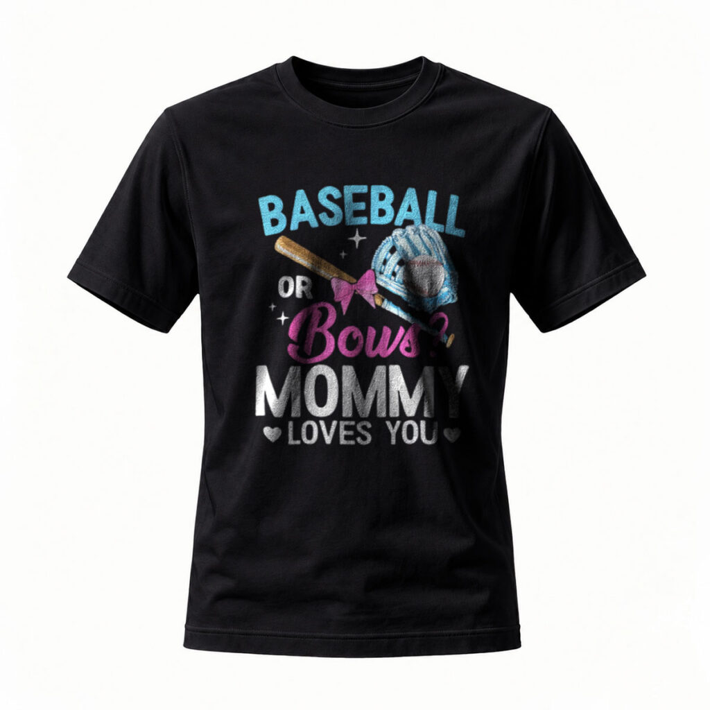 Baseball or Bows Mommy Loves You T-Shirt