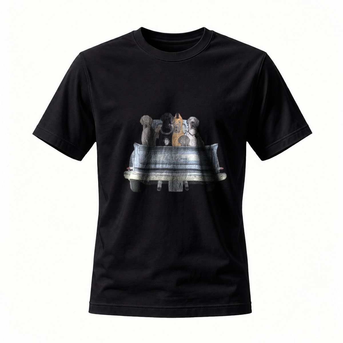 Dogs in Car Truck Bed T-Shirt Men's Casual Gift Wear