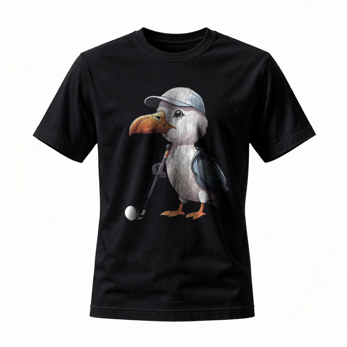 Duck Golfer T-Shirt Men's Funny Animal Print Casual Wear