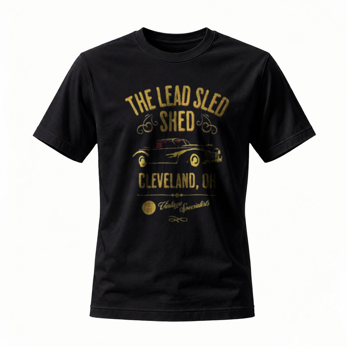 The Lead Sled Shed Cleveland OH Vintage Car T-Shirt