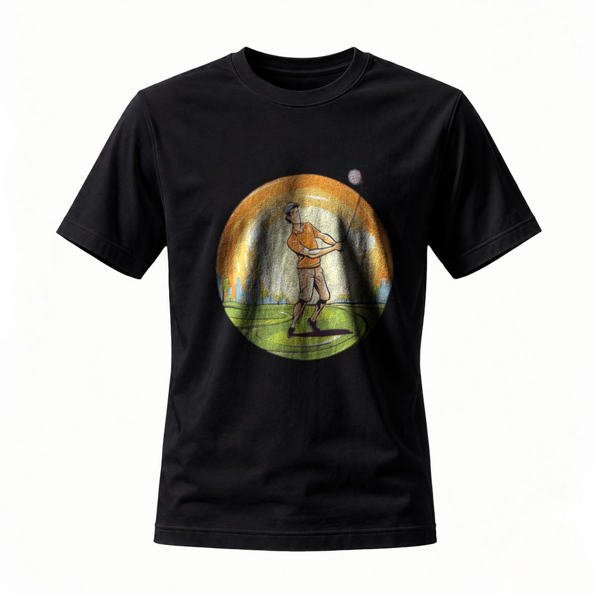 Golf Player Art Print Men's T-Shirt Sport Gift Wear