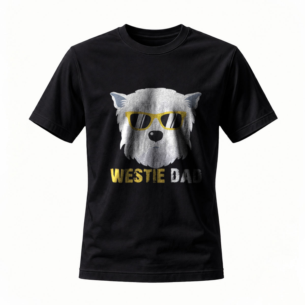 Westie Dad Dog Lover T-Shirt Men's Black Sunglasses Print Gift