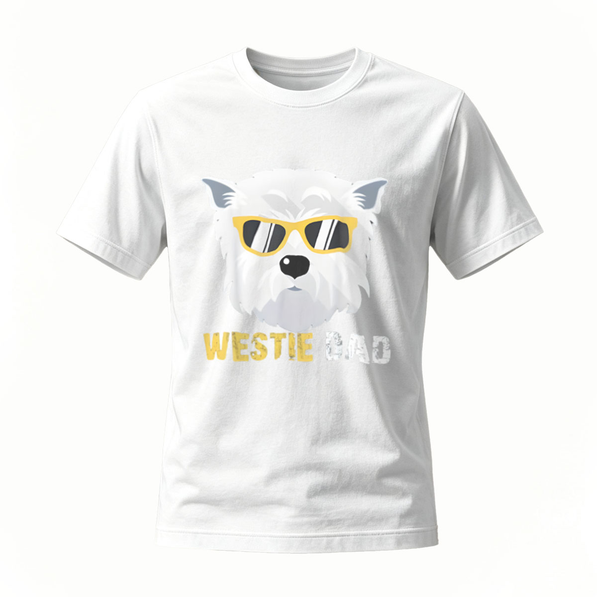 Westie Dad Dog Lover T-Shirt Men's Black Sunglasses Print Gift - Image 2