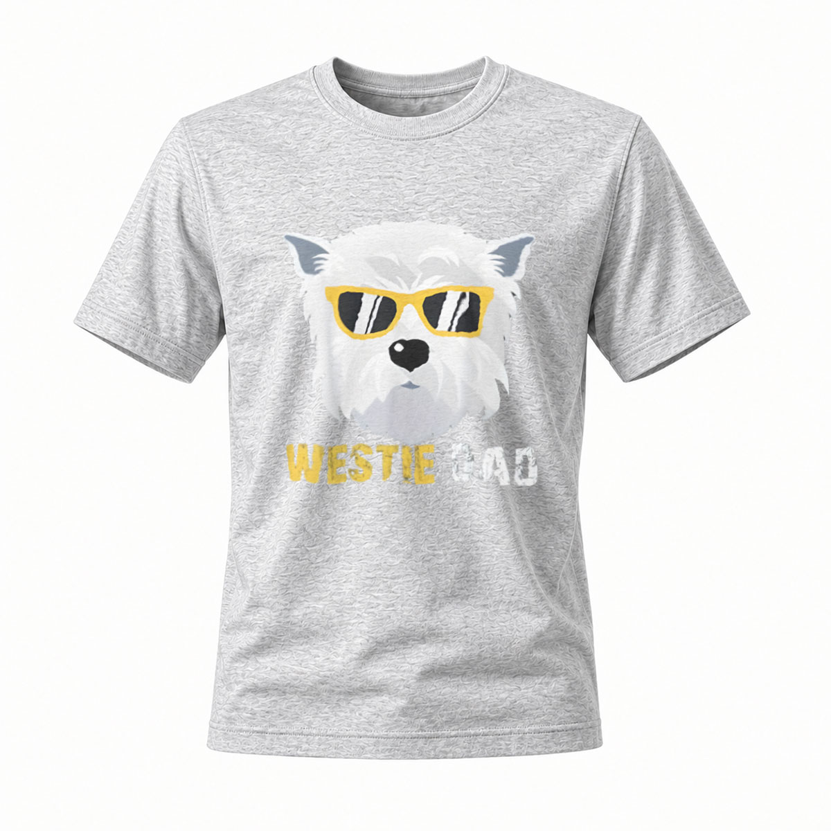 Westie Dad Dog Lover T-Shirt Men's Black Sunglasses Print Gift - Image 3