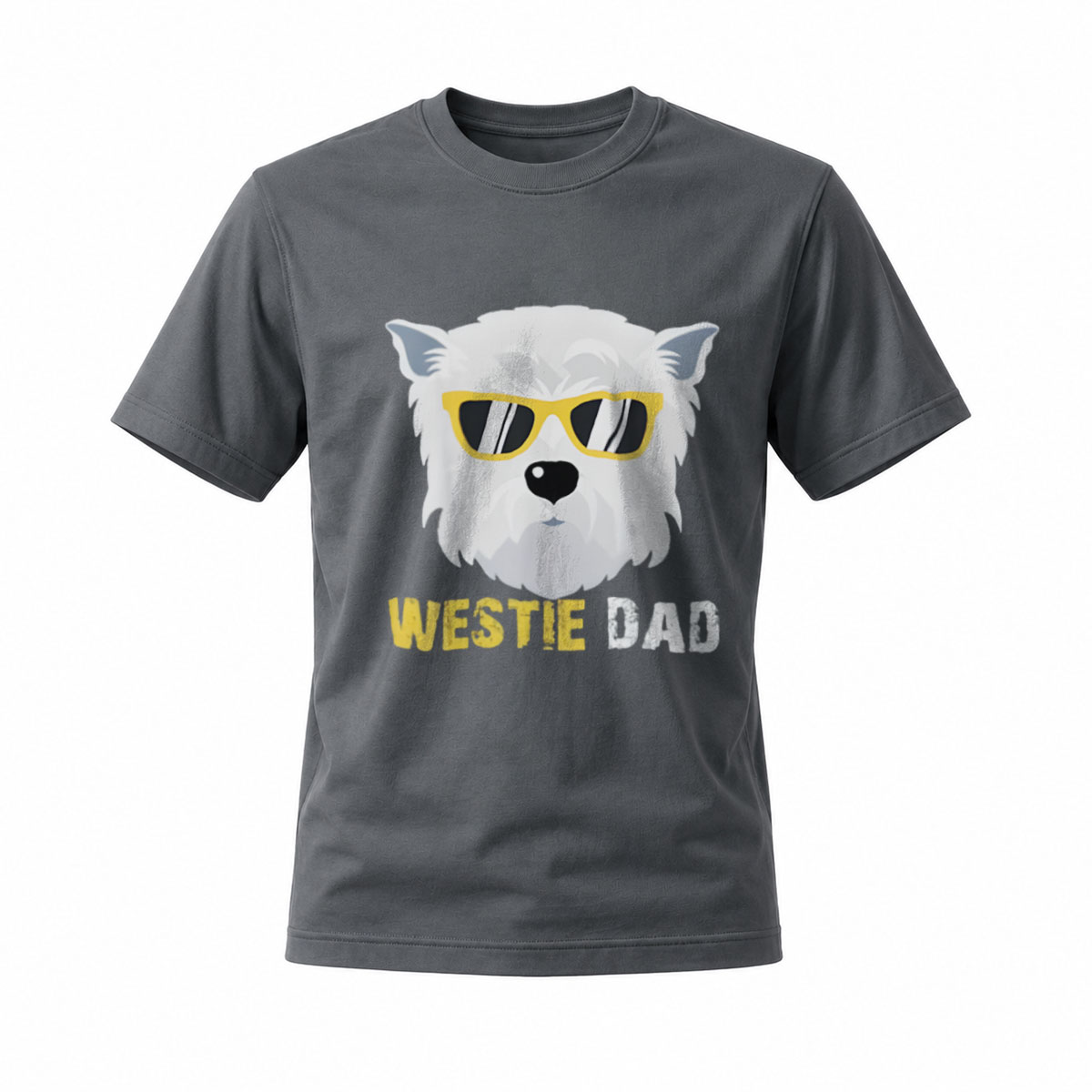Westie Dad Dog Lover T-Shirt Men's Black Sunglasses Print Gift - Image 6