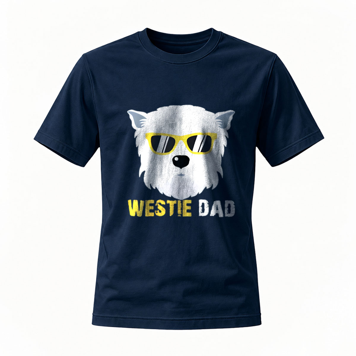 Westie Dad Dog Lover T-Shirt Men's Black Sunglasses Print Gift - Image 7