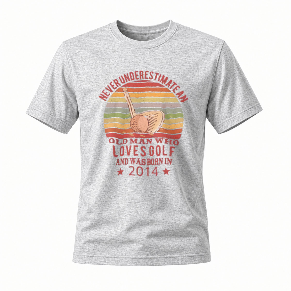 Never Underestimate Old Man Who Loves Golf Born 2014 Men's T-Shirt - Image 3