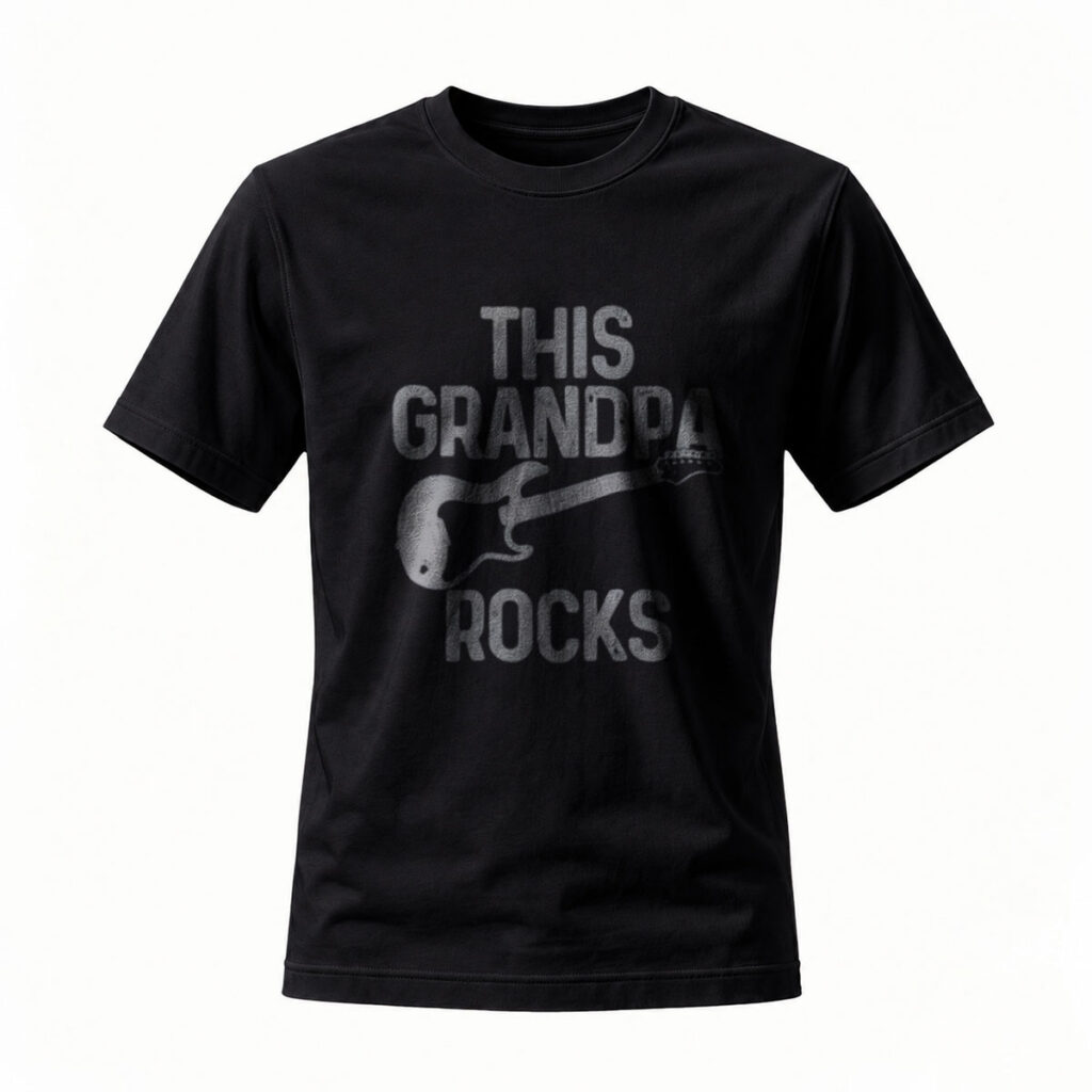 This Grandpa Rocks Guitar T-Shirt Men's Casual Wear