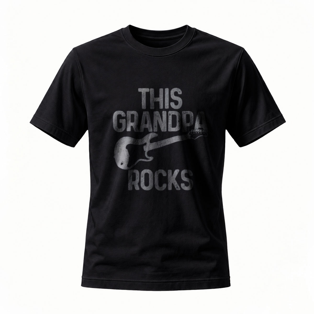 This Grandpa Rocks Guitar T-Shirt Men's Casual Wear