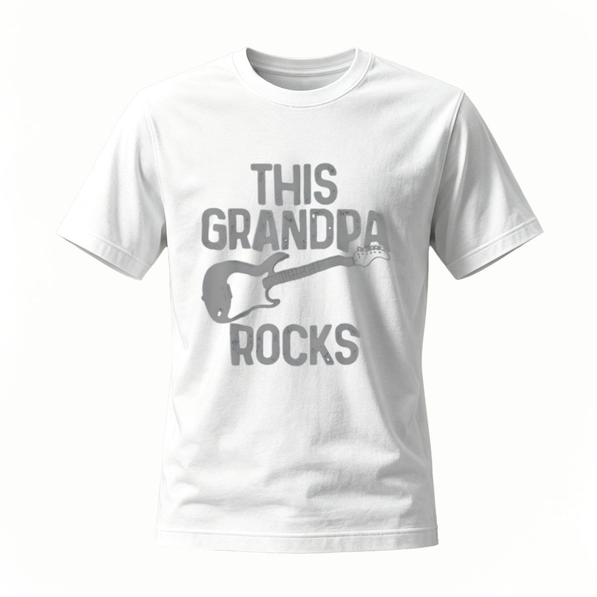 This Grandpa Rocks Guitar T-Shirt Men's Casual Wear - Image 2