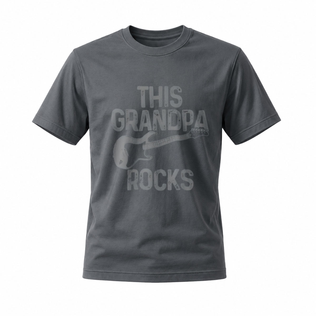 This Grandpa Rocks Guitar T-Shirt Men's Casual Wear - Image 6
