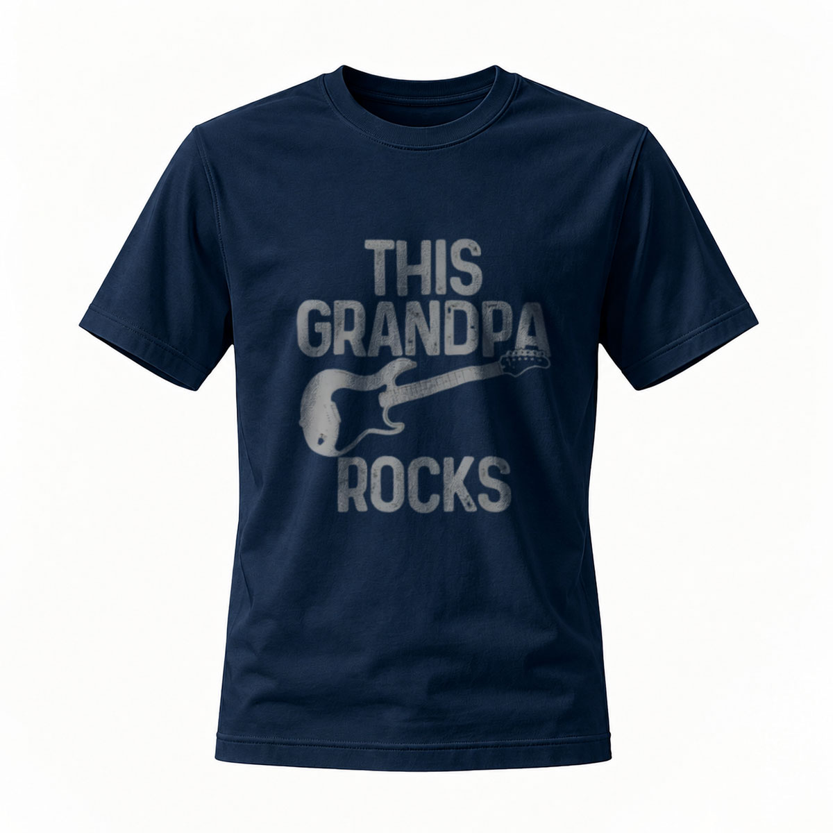This Grandpa Rocks Guitar T-Shirt Men's Casual Wear - Image 7