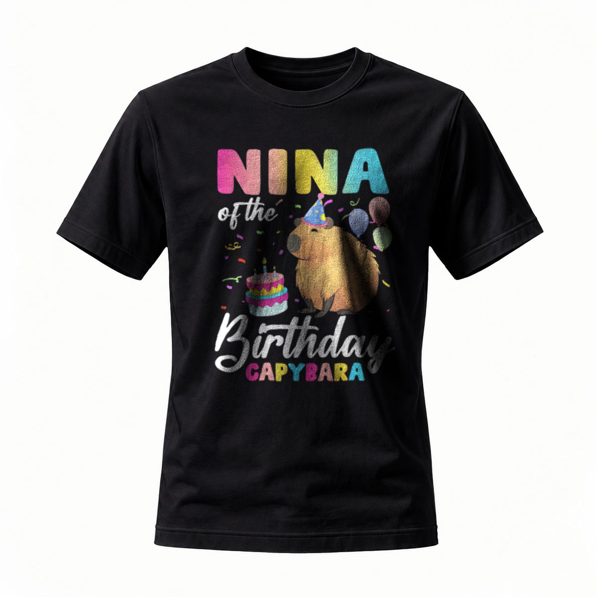 Nina of the Birthday Capybara Funny Animal T-Shirt