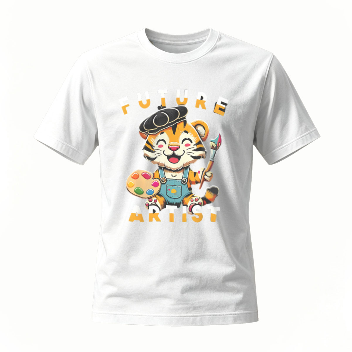 Future Artist Tiger Paint Palette T-Shirt Men Women Gift Art Theme - Image 2