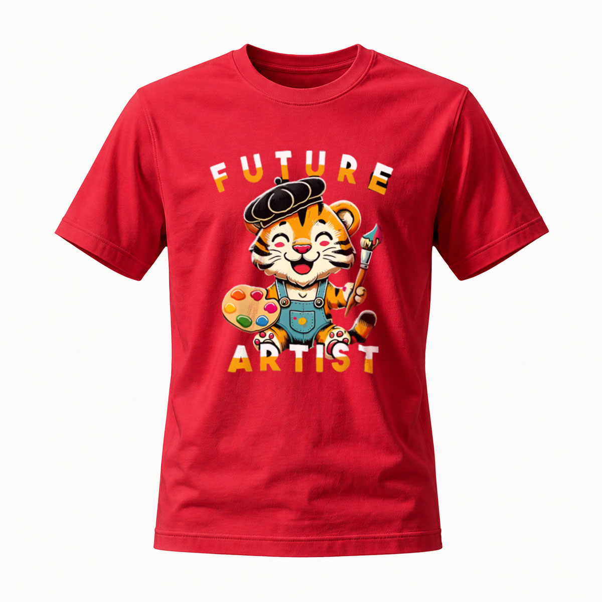 Future Artist Tiger Paint Palette T-Shirt Men Women Gift Art Theme - Image 5