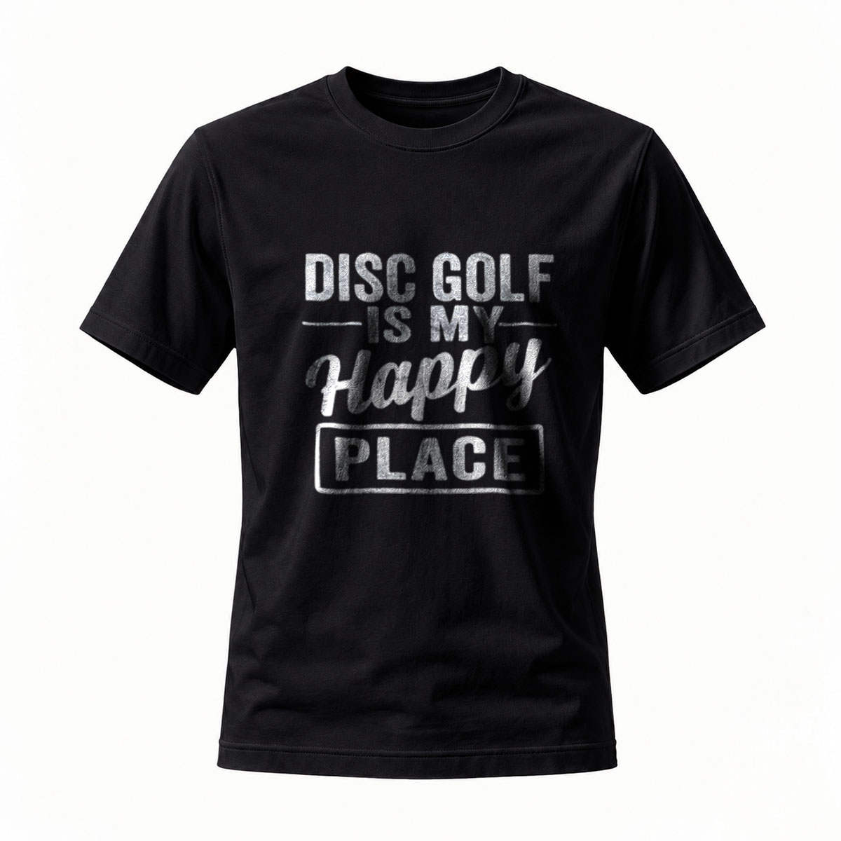 Disc Golf Is My Happy Place T-Shirt Men's Women's Casual Wear Gift