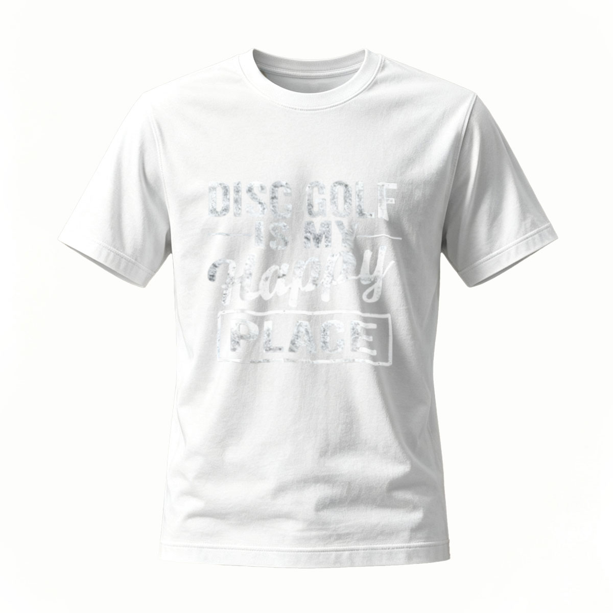 Disc Golf Is My Happy Place T-Shirt Men's Women's Casual Wear Gift - Image 2