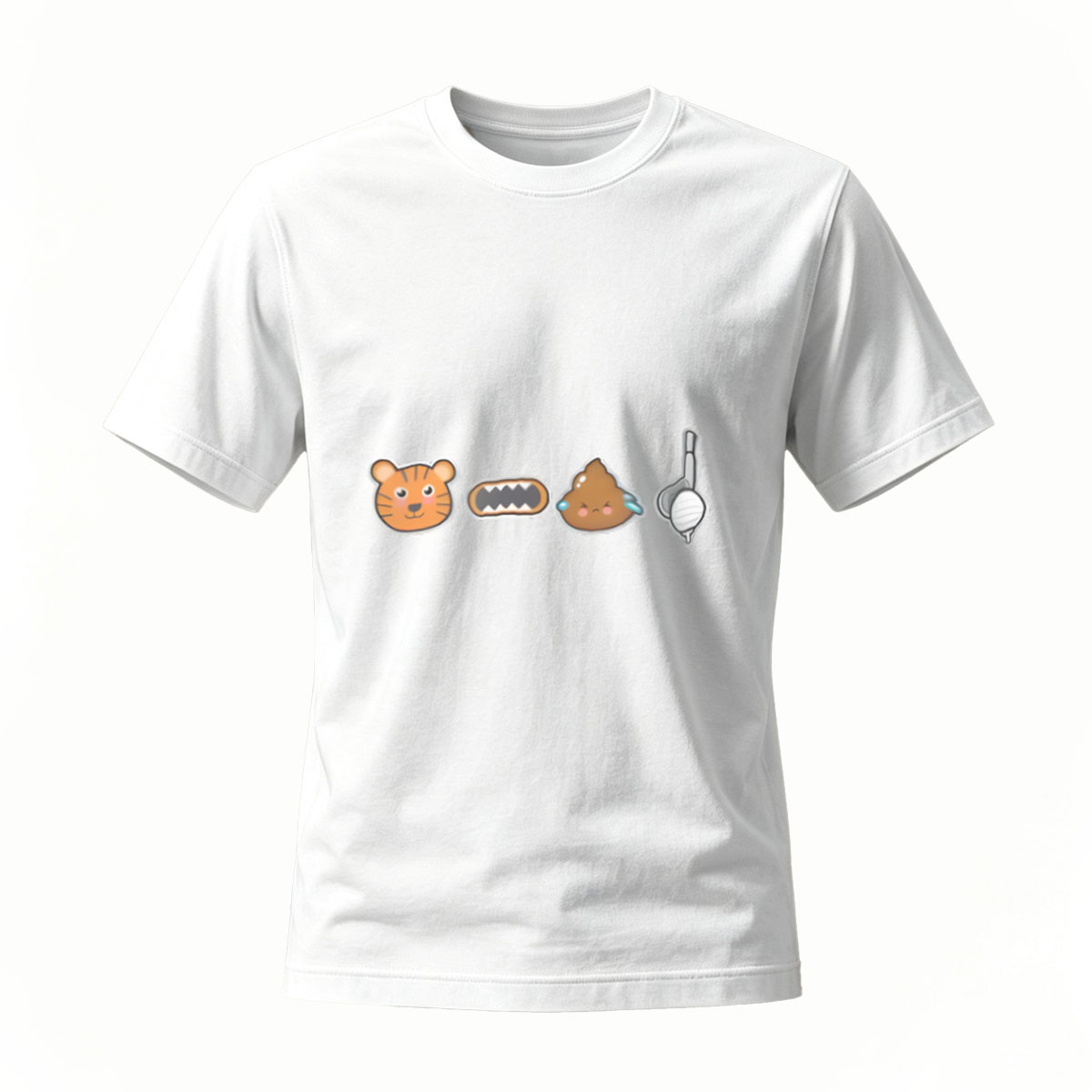 Cute Animal Emoji T-Shirt Men's Black Casual Gift Wear - Image 2