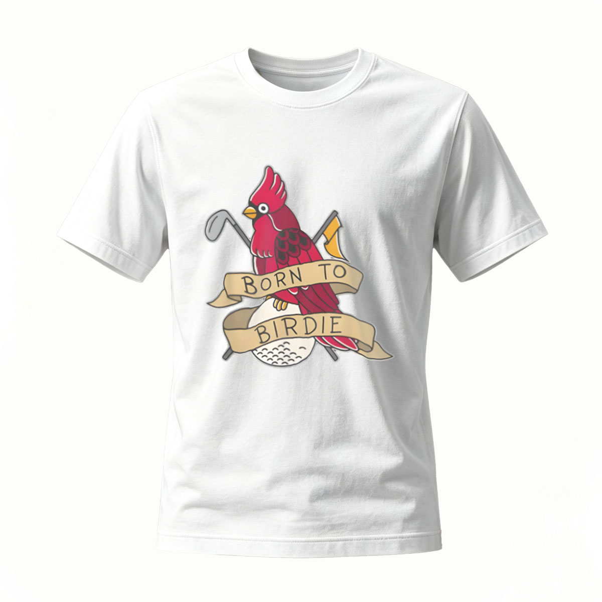 Born to Birdie Golf Cardinal T-Shirt Men's Casual Wear - Image 2