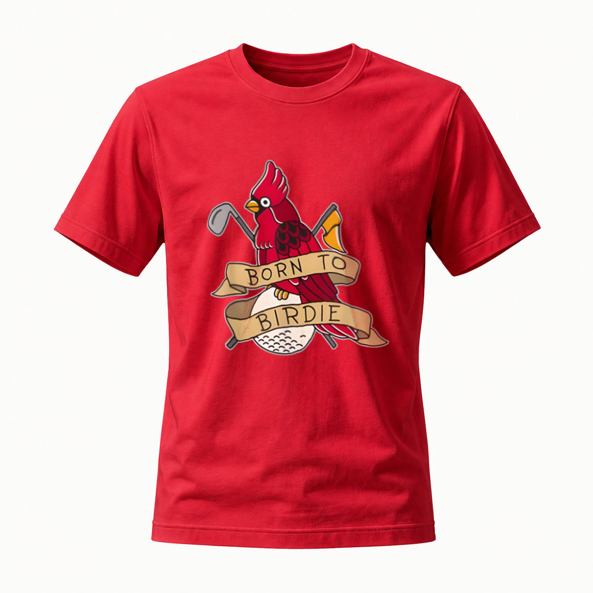 Born to Birdie Golf Cardinal T-Shirt Men's Casual Wear - Image 5