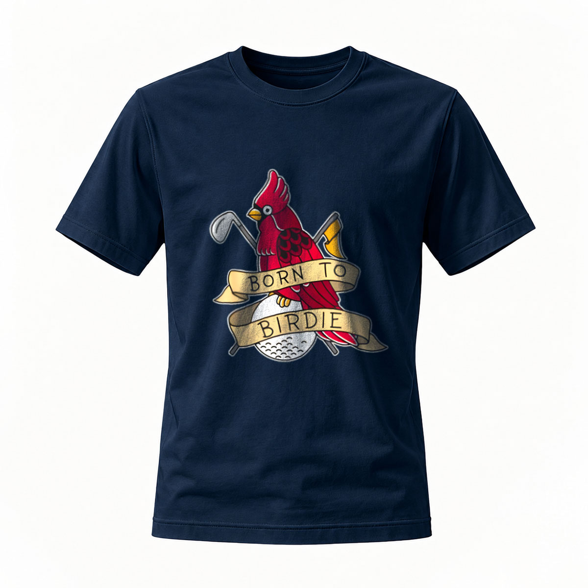 Born to Birdie Golf Cardinal T-Shirt Men's Casual Wear - Image 7