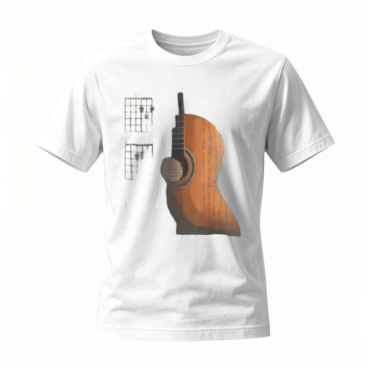 Acoustic Guitar Design Men's T-Shirt Music Lover Gift - Image 2