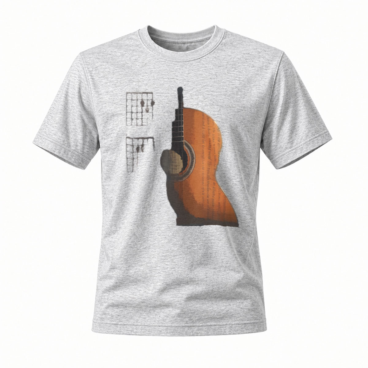 Acoustic Guitar Design Men's T-Shirt Music Lover Gift - Image 3