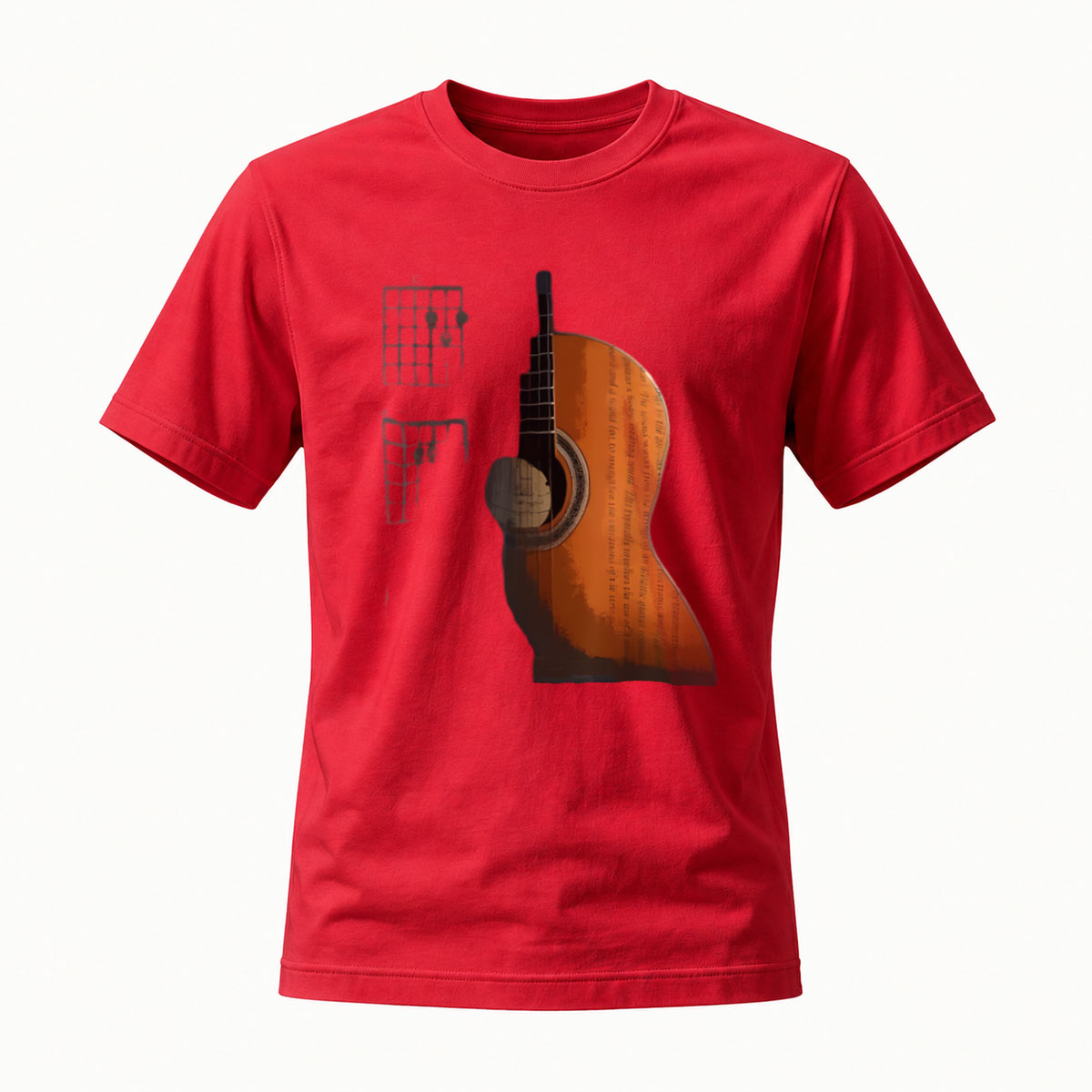Acoustic Guitar Design Men's T-Shirt Music Lover Gift - Image 5