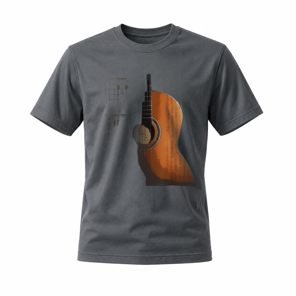 Acoustic Guitar Design Men's T-Shirt Music Lover Gift - Image 6
