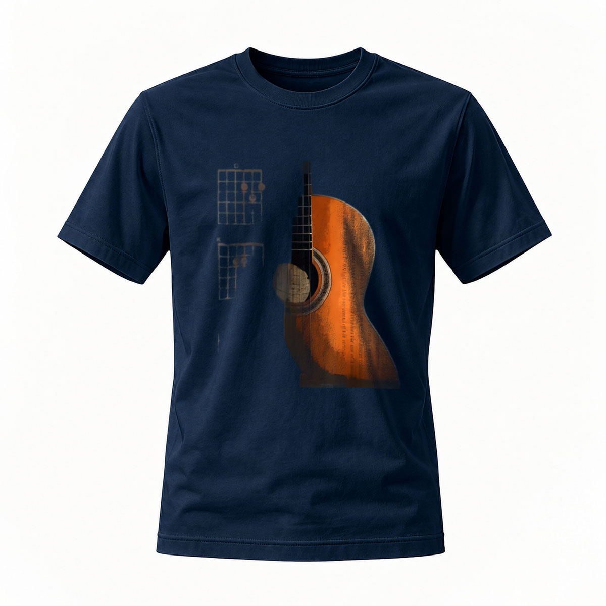 Acoustic Guitar Design Men's T-Shirt Music Lover Gift - Image 7