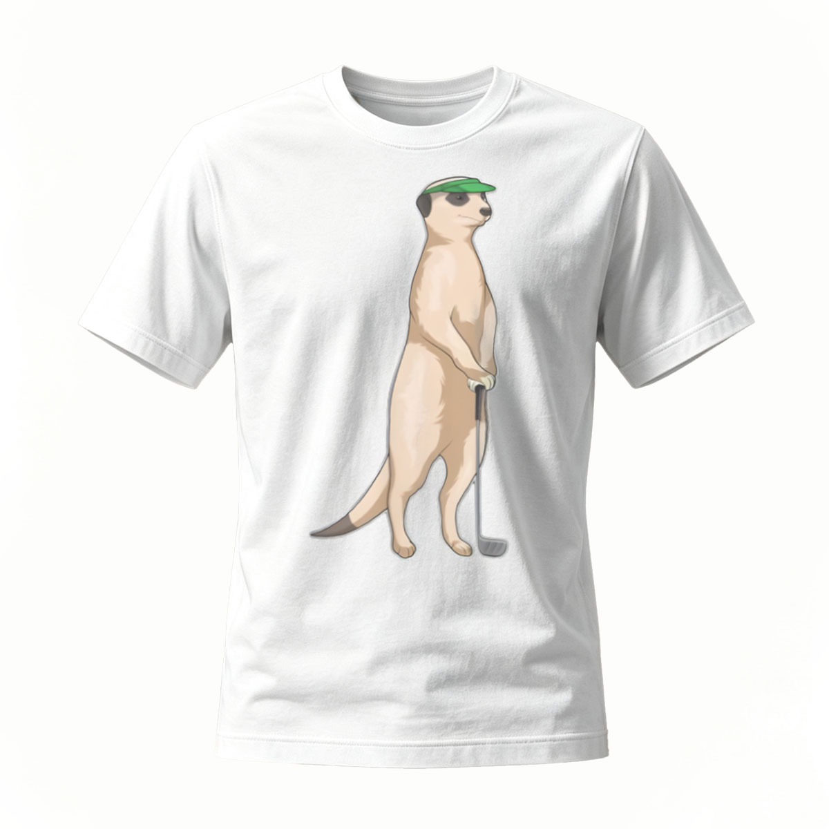 Meerkat with Green Hat Men's T-Shirt Gift for Animal Lovers - Image 2