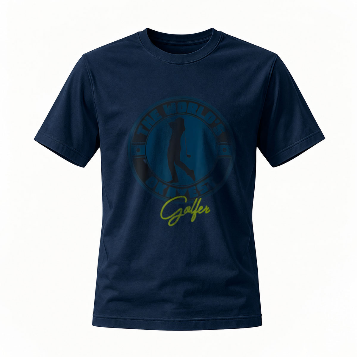 Black T-Shirt with Golf Ball Print and Gaffer Script Design - Image 7