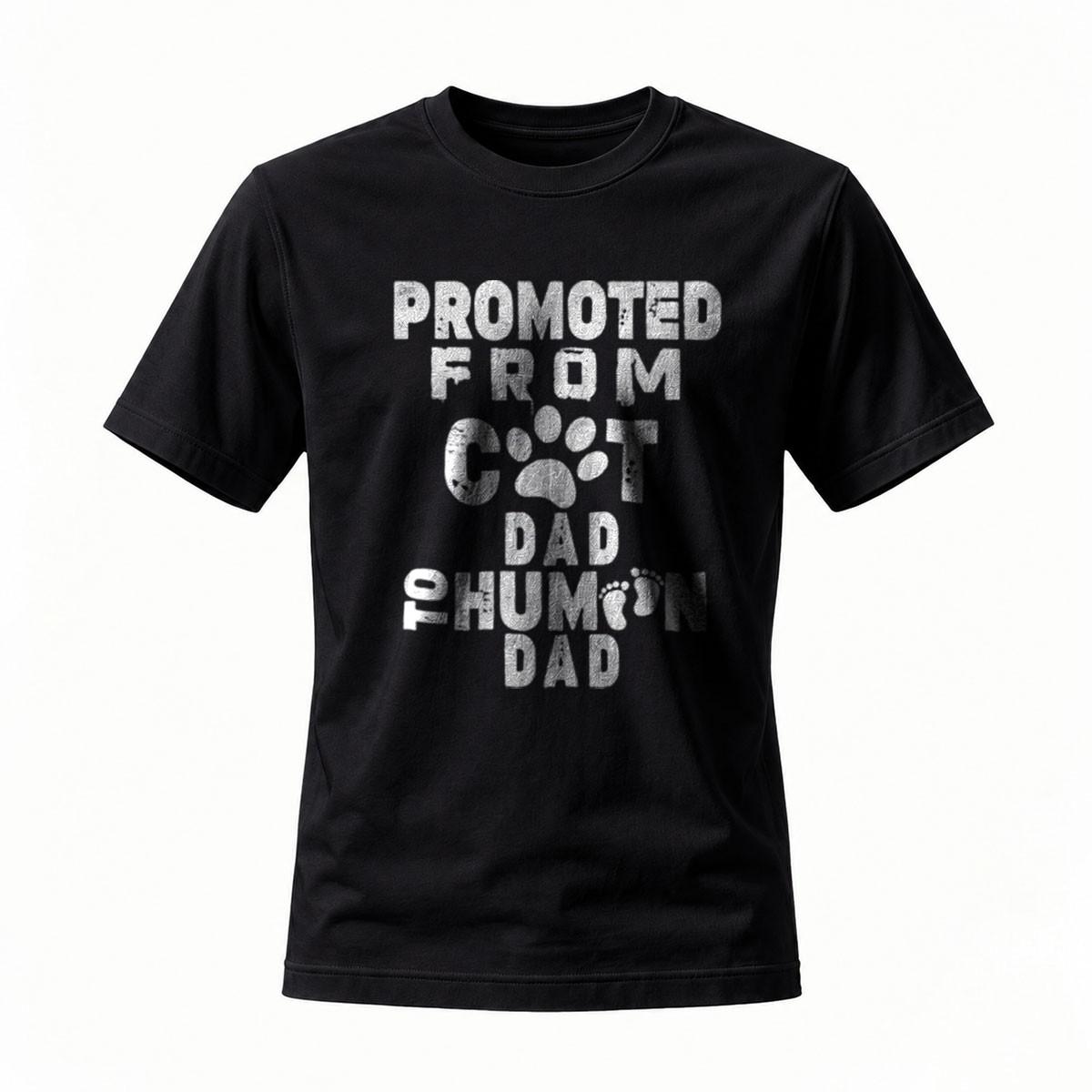 Promoted From Cat Dad to Human Dad T-Shirt Men's Gift