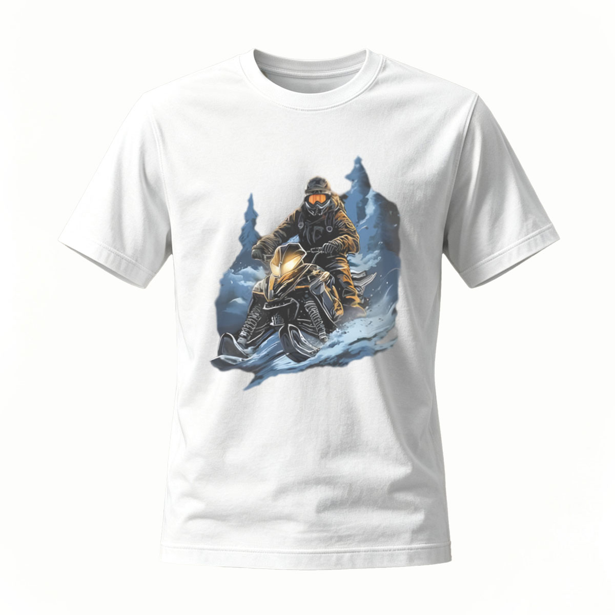 Snowmobile Rider Adventure Winter Sports Men's T-Shirt - Image 2