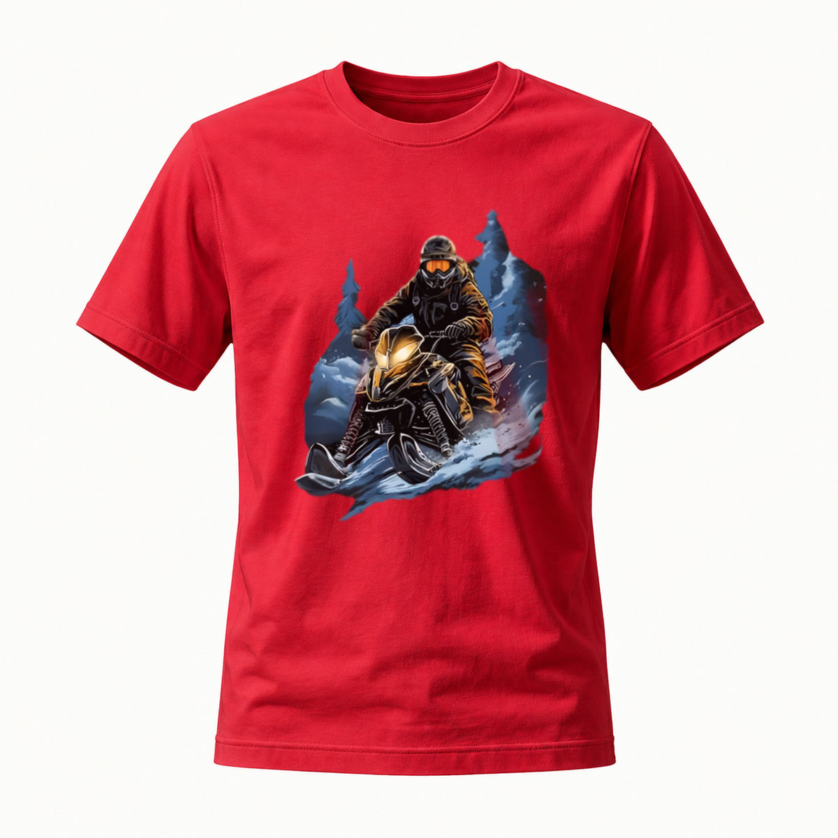 Snowmobile Rider Adventure Winter Sports Men's T-Shirt - Image 5