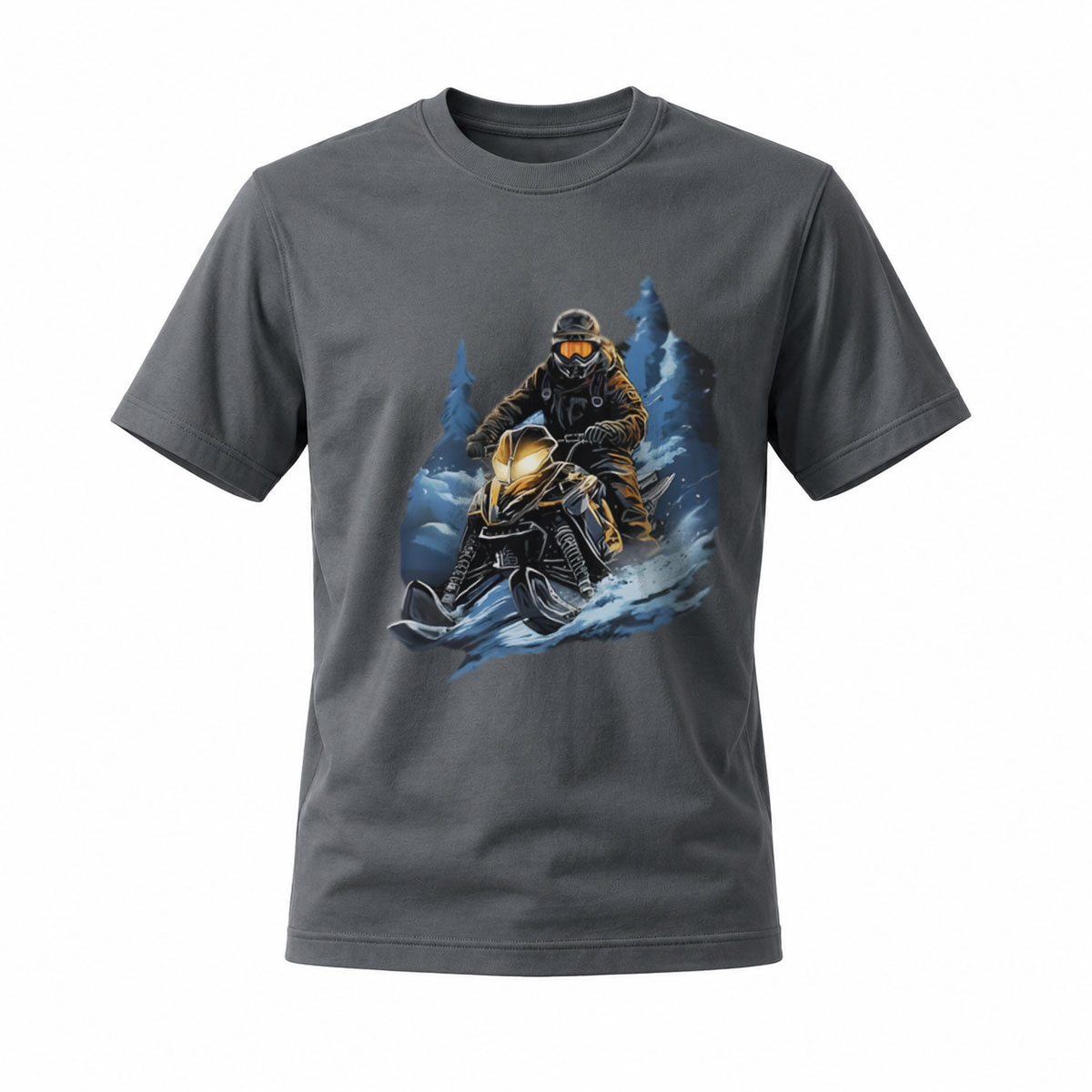 Snowmobile Rider Adventure Winter Sports Men's T-Shirt - Image 6