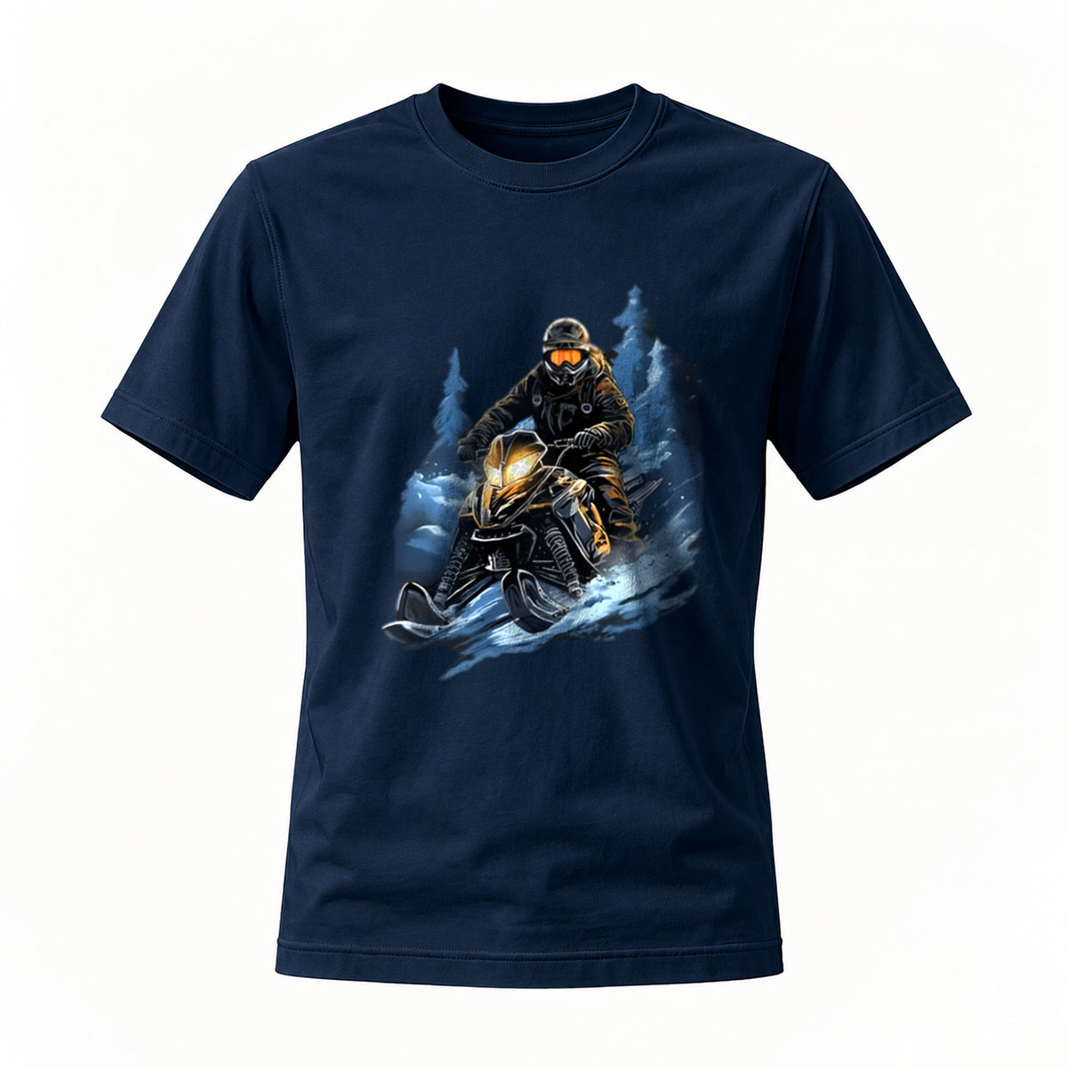 Snowmobile Rider Adventure Winter Sports Men's T-Shirt - Image 7