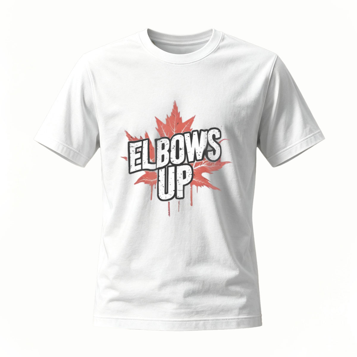 Elbows Up Maple Leaf T-Shirt Men's Casual Graphic Tee - Image 2