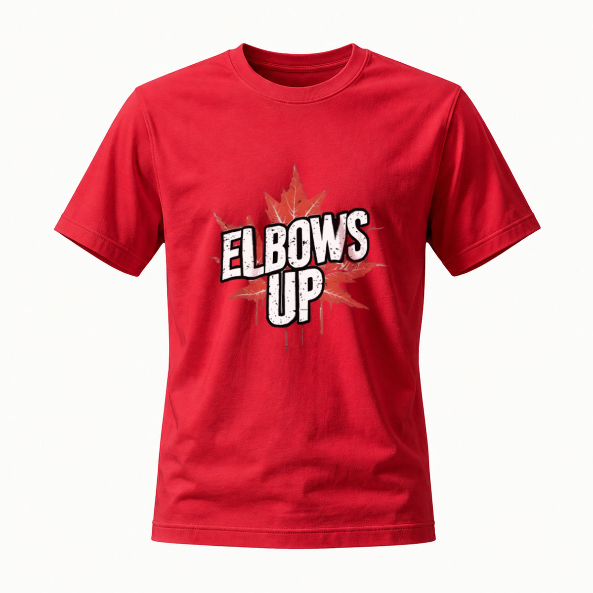 Elbows Up Maple Leaf T-Shirt Men's Casual Graphic Tee - Image 5