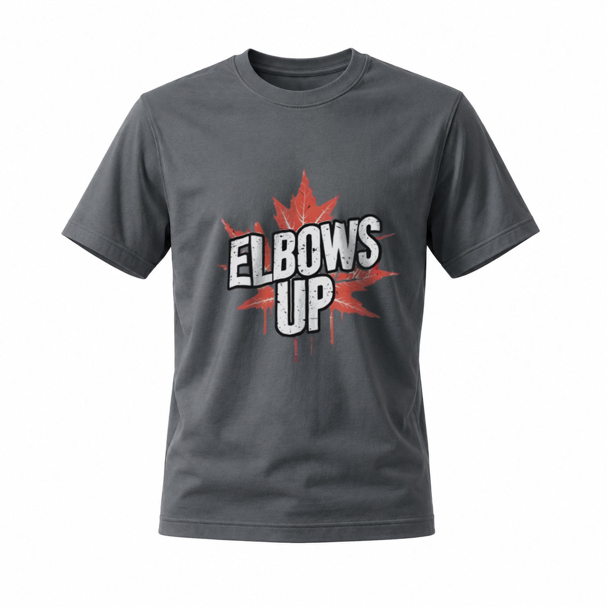 Elbows Up Maple Leaf T-Shirt Men's Casual Graphic Tee - Image 6