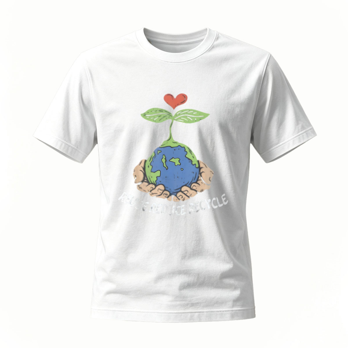 Earth Plant Love Reuse Reduce Recycle Men's T-Shirt - Image 2