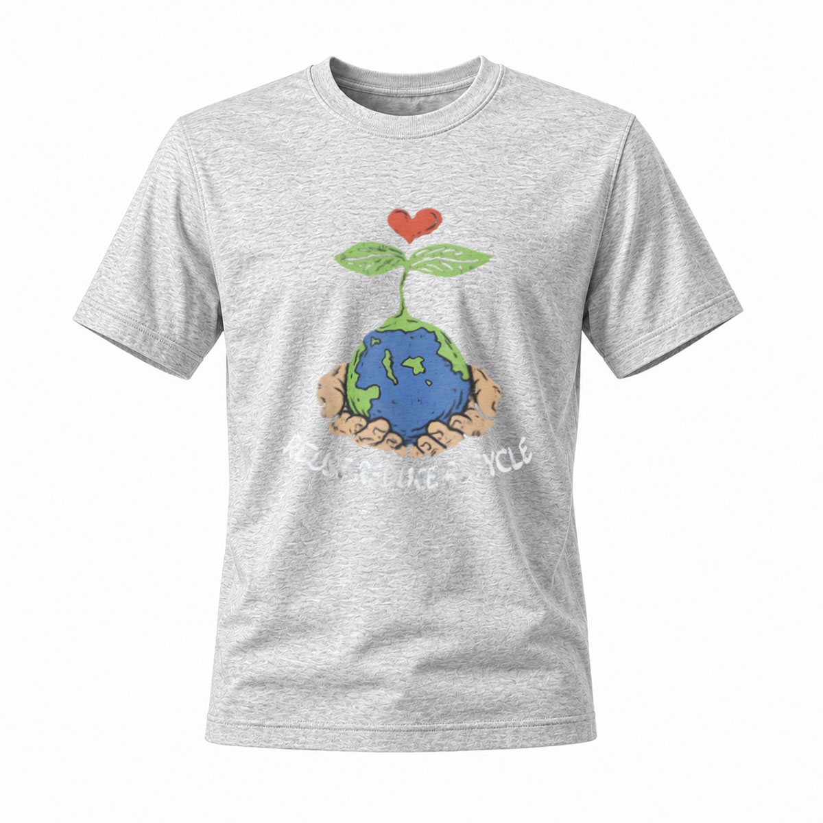 Earth Plant Love Reuse Reduce Recycle Men's T-Shirt - Image 3