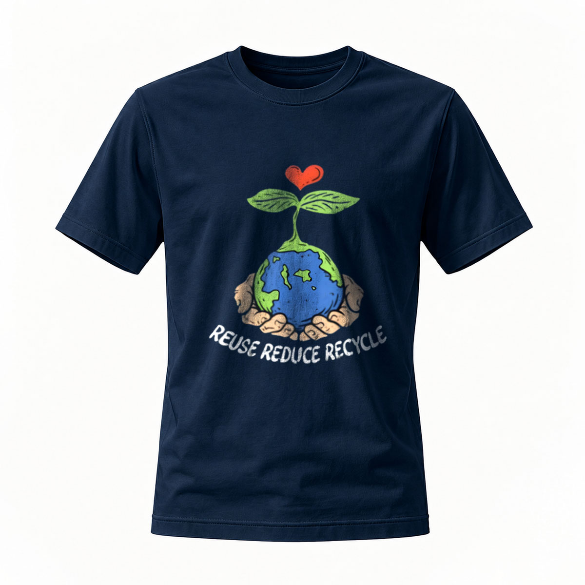 Earth Plant Love Reuse Reduce Recycle Men's T-Shirt - Image 7