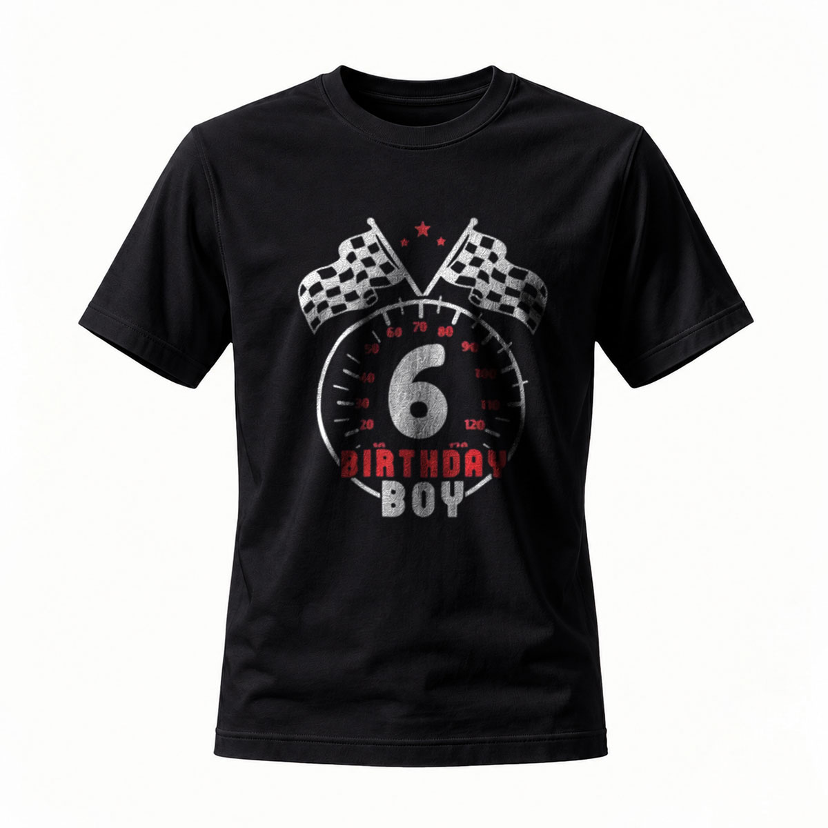 6th Birthday Boy Racing T-Shirt for Kids Car Theme Party Gift