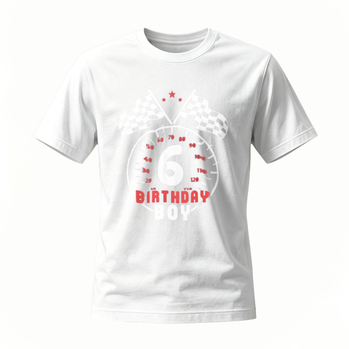 6th Birthday Boy Racing T-Shirt for Kids Car Theme Party Gift - Image 2