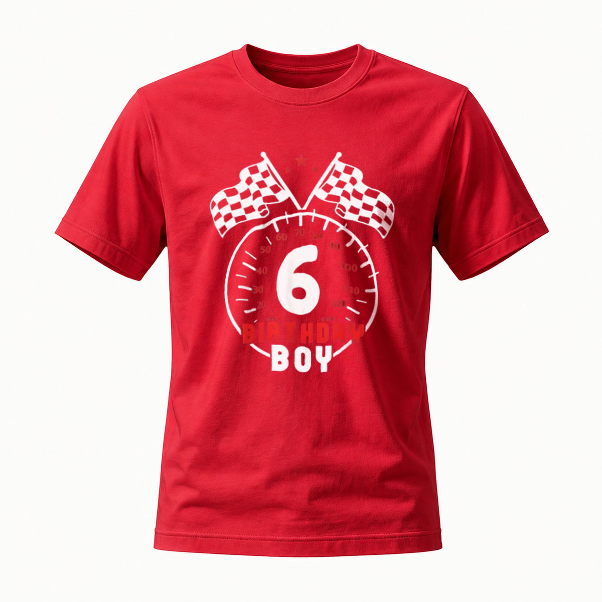 6th Birthday Boy Racing T-Shirt for Kids Car Theme Party Gift - Image 5