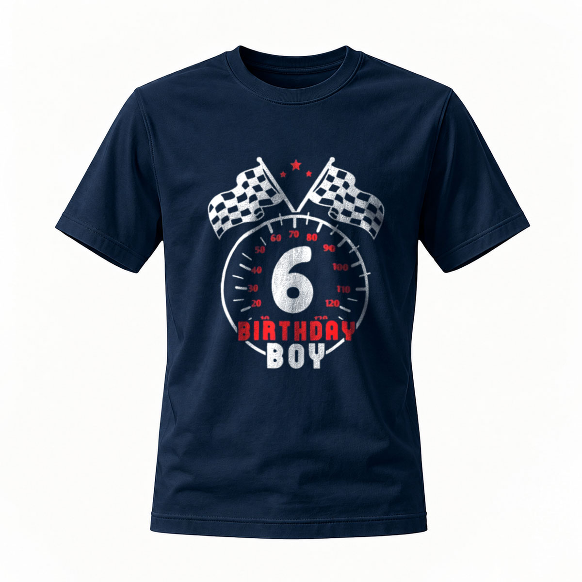 6th Birthday Boy Racing T-Shirt for Kids Car Theme Party Gift - Image 7